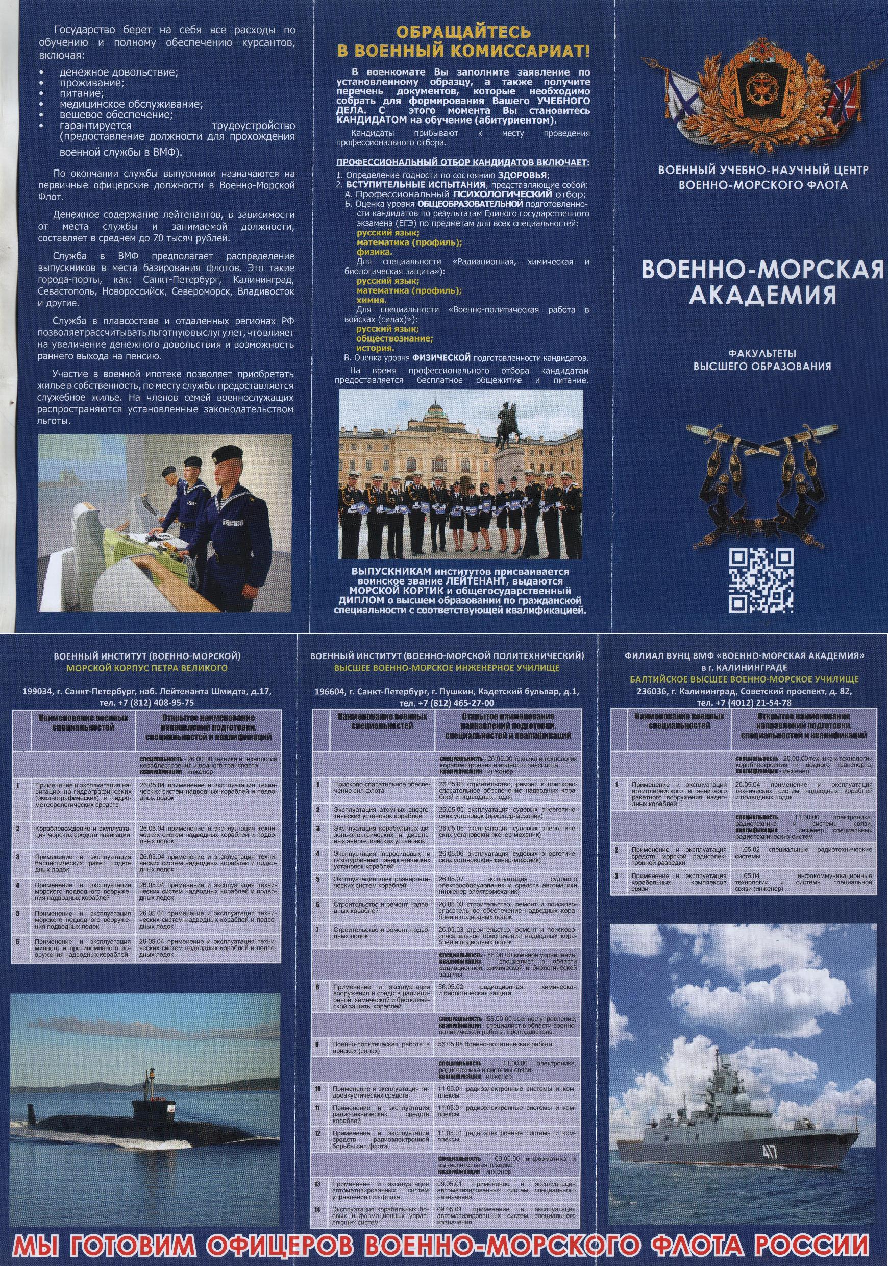 Перечень военных ВУЗов на 2025 г..